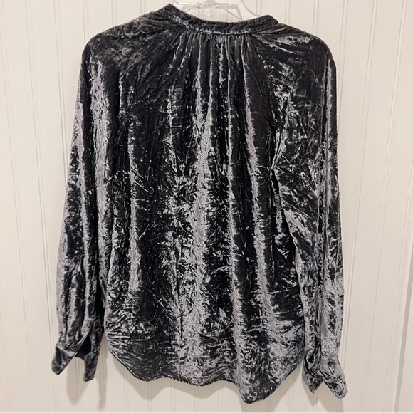 Pilcro Gray Button Down Shirt with Mandarin Collar - Picture 4 of 4